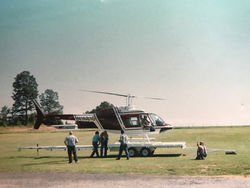 Helicopter landing on Trailer