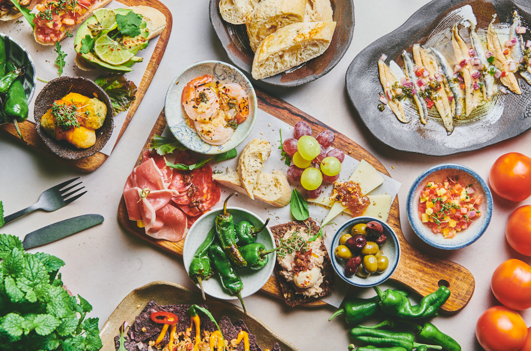 Arranged Food and Objects