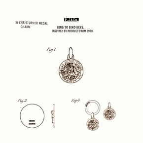 Sterling silver Saint Christopher medal charm with a traditional relief design