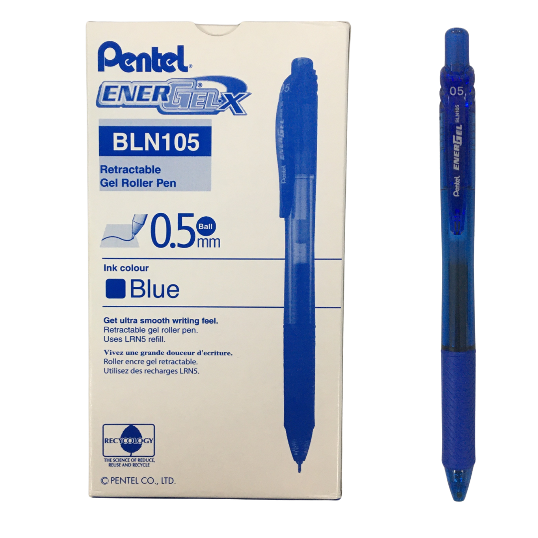 Pentel EnerGel-X 0.5mm啫哩筆 - 藍色(12枝裝)