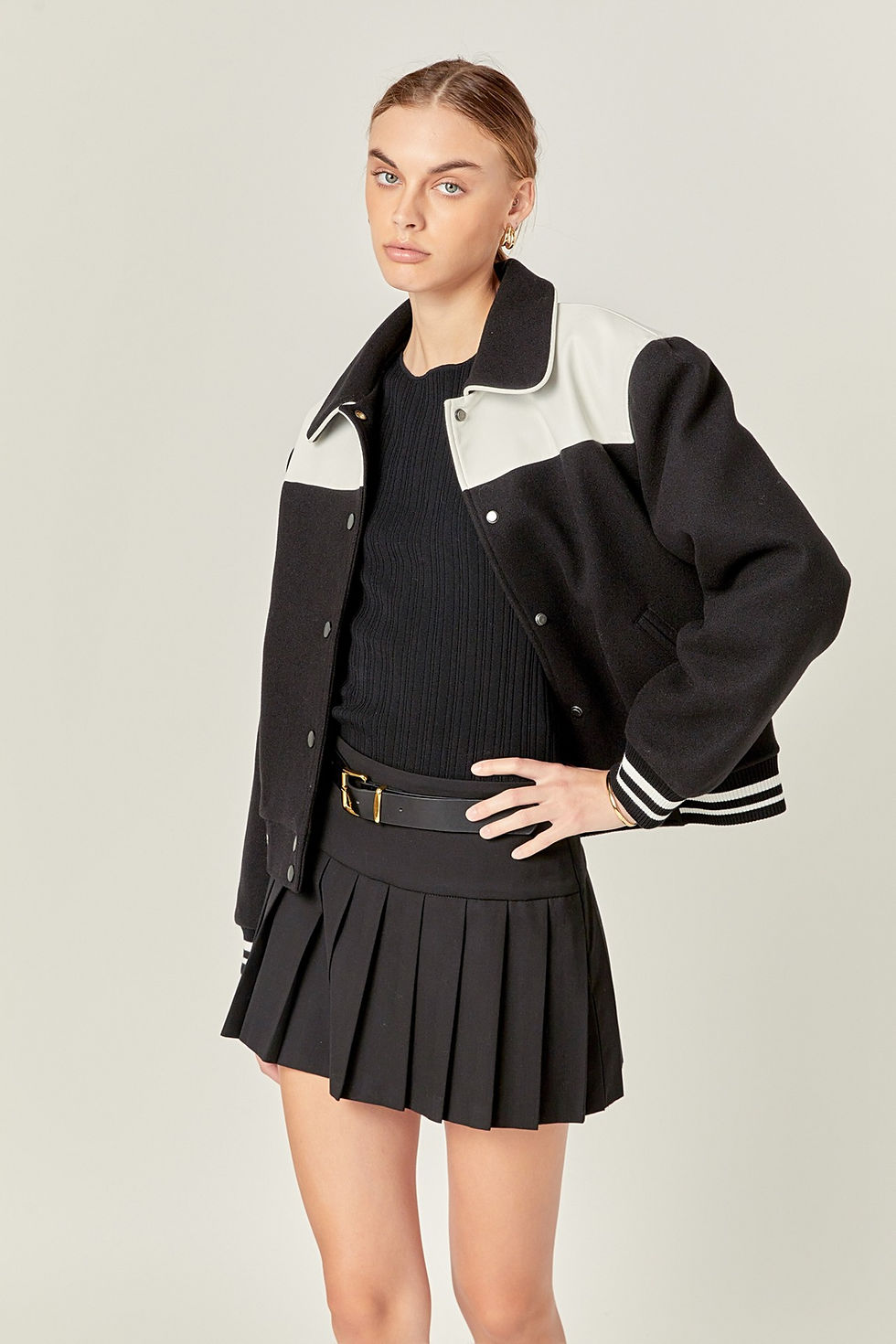 colorblock bomber jacket