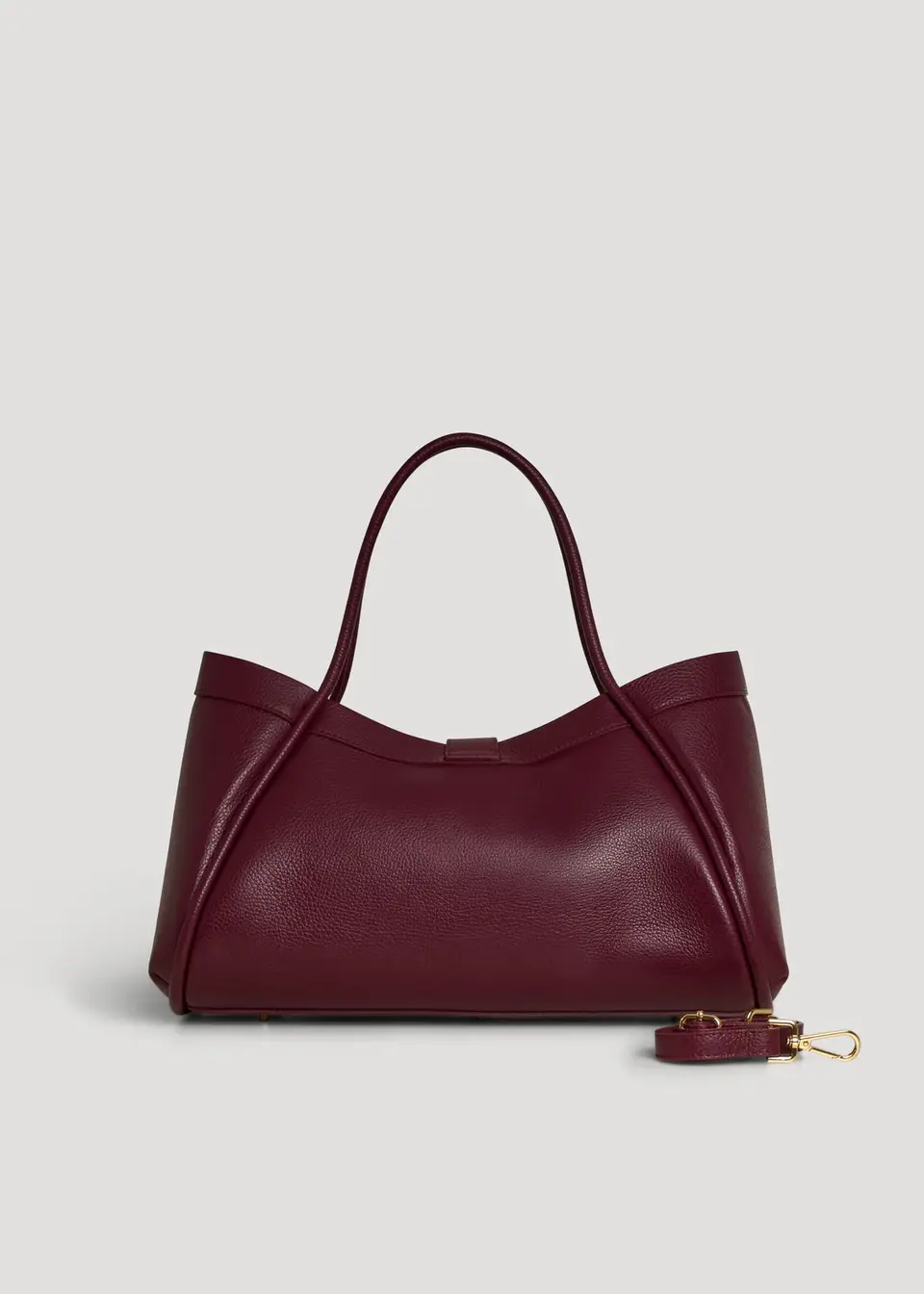 grained leather handbag