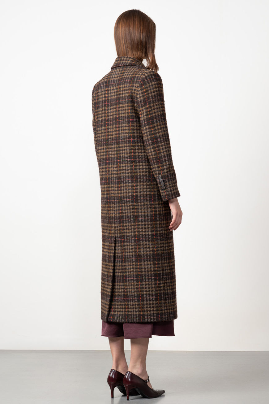 checked wool coat