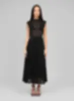 black lace midi skirt