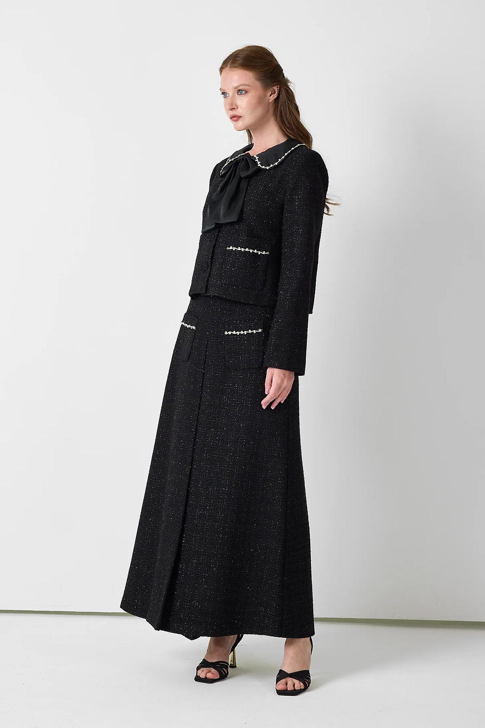 elegant tweed two-piece set