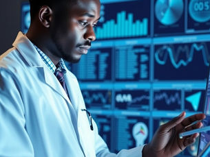 A Black African Researcher analysing diverse patient data