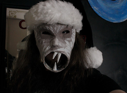 multimedia artist ian byford in a mask
