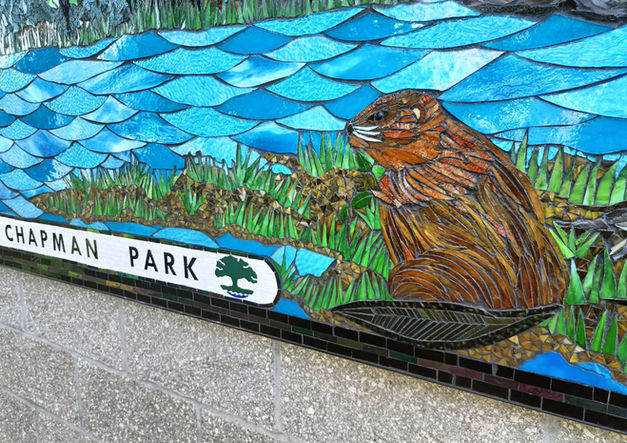 Beaver mural Mosaic Detail