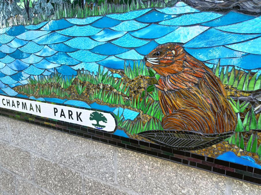 Beaver mural Mosaic Detail