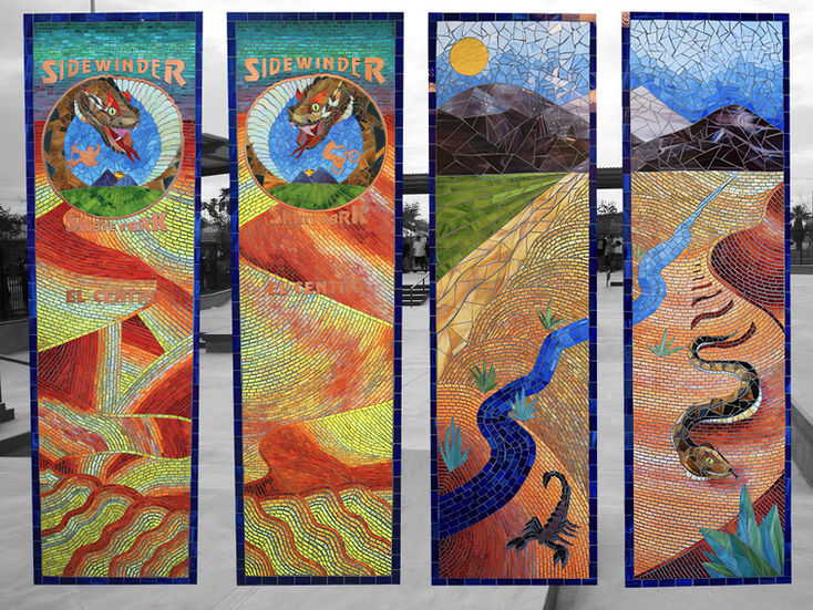 Desert landscape Triptych Panels