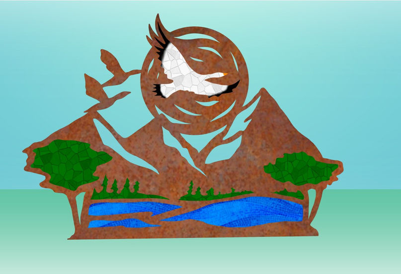 Mountain moon Sculpture Render