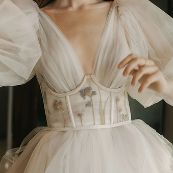 A-line V Neck Wedding Dress MIO With Long Sleeves - Etsy.png