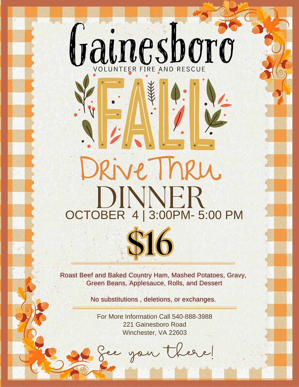 Fall Drive-Thru Dinner