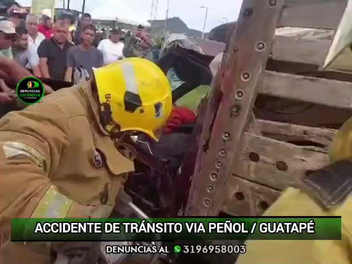 Accidente de tránsito en la vÃa El Peñol - Guatapé, en el sector conocido como Bonilla