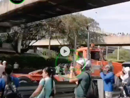 Movilidad reducida municipio de Bello tras paro de camioneros.