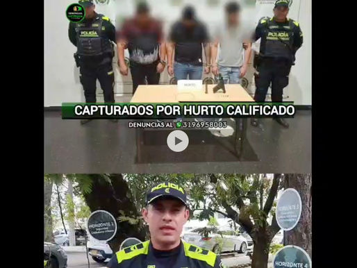 3 hombres fueron capturados por hurto calificado y agravado.
