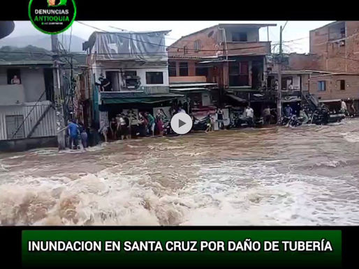 #Medellín | Fuga en tubería de acueducto en Santa Cruz deja cinco lesionados; EPM trabaja en reparaciones