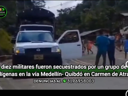 #ULTIMAHORA | Indígenas retienen a grupo de soldados en Carmen de Atrato, Chocó