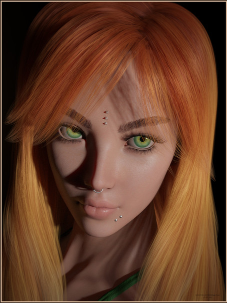 green eyes I Coldplay I Porträt I redhair I samrablue I dreamtime I digitalart I daz3d