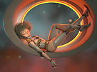 Award graphic showing the Artwork "Bionic Dreams - CNR-H4" Honorable Mention | Renderhub Sexy Robot Contest III 07/2026 I sexy Robot lying in a round window