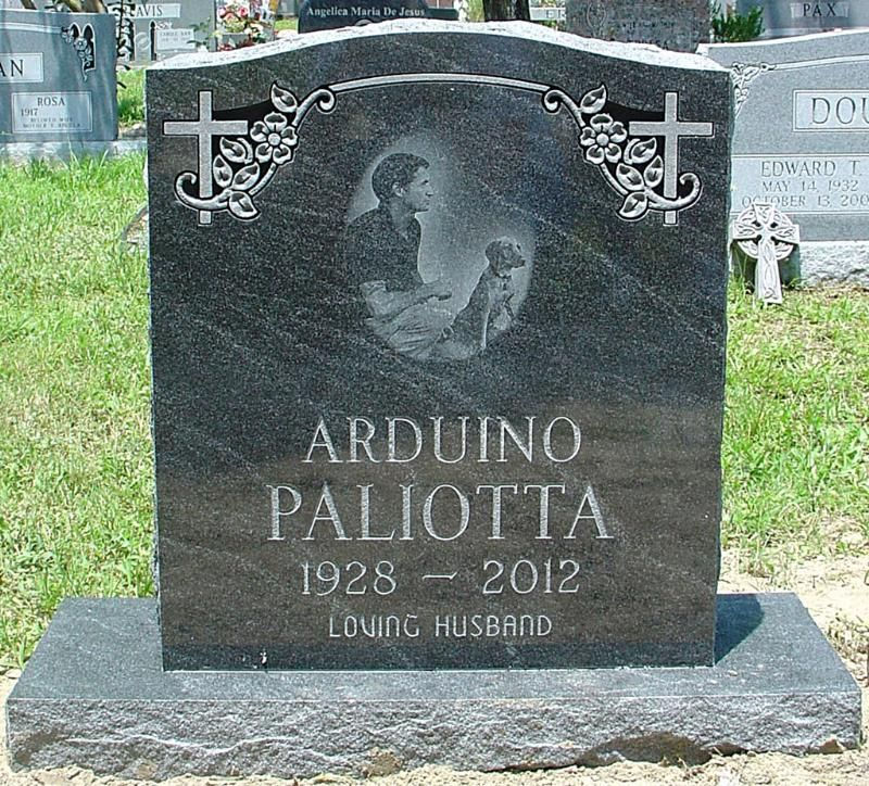 Thumbnail: BLACK 28 INCHTALL ETCHED SINGLE MONUMENT WITH VASES