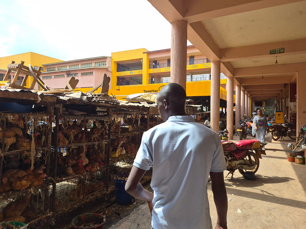 We went to the Hoima Central Market to purchase fruits and vegetables for the clinic and for his family.