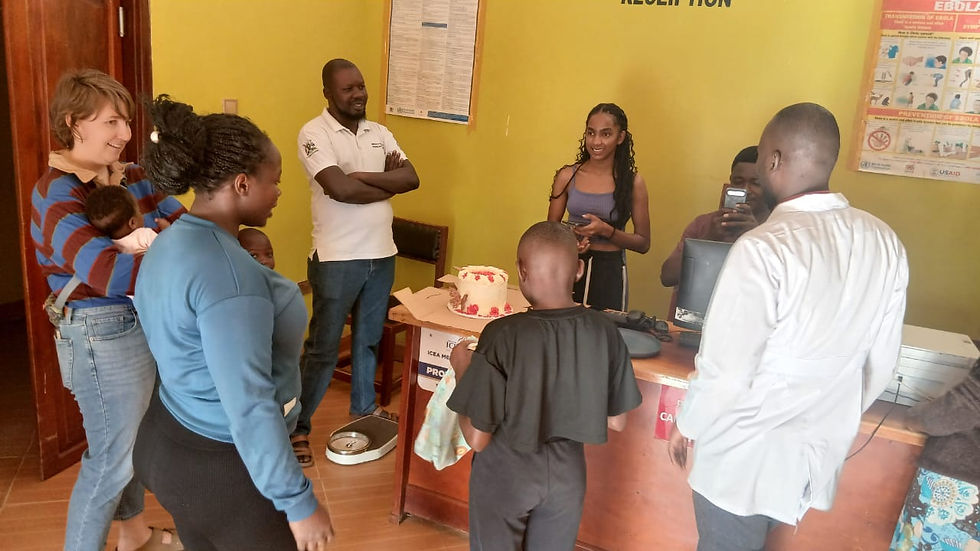 We ate cake first thing on Saturday morning to say goodbye to Vivian and Precious who were headed back to Kampala after spending their holiday here.