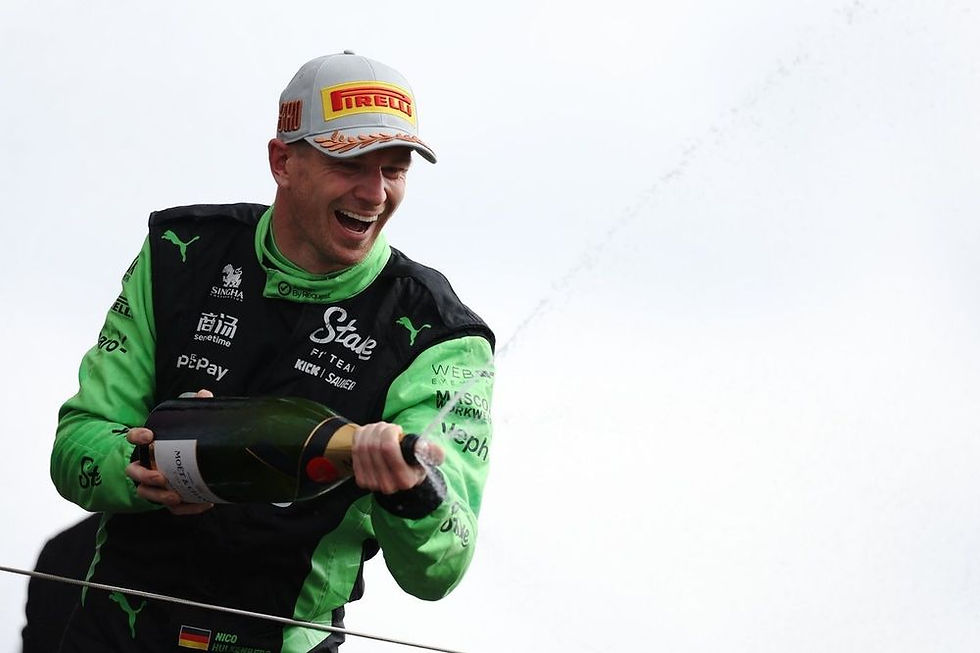 Nico Hulkenberg celebrates maiden F1 podium in his 239th race at the British Grand Prix (Photo by: Motorsport.com)
