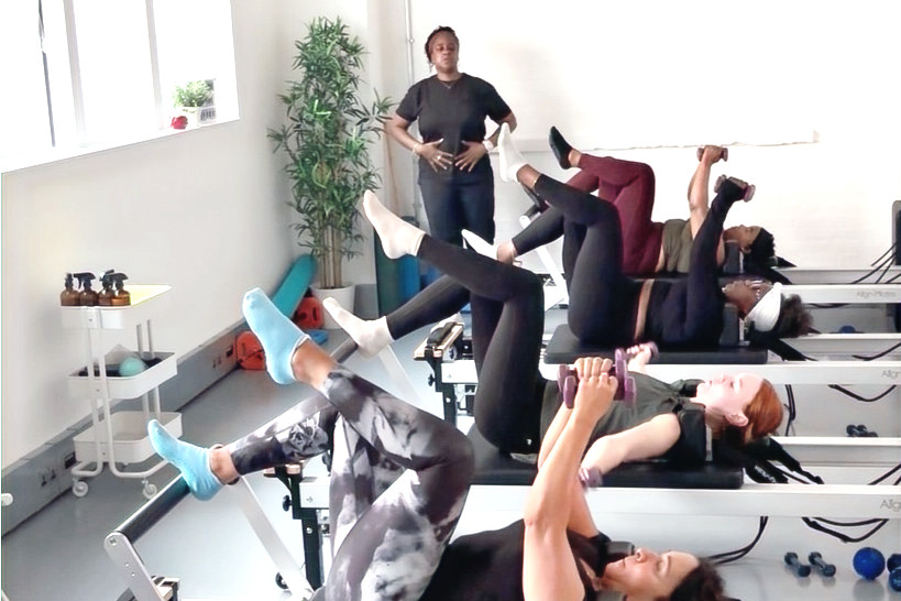 Small group Reformer Pilates class at JP Studios in West London
