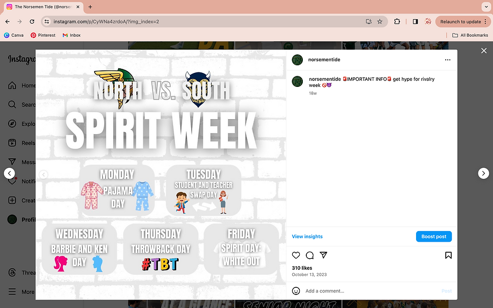 South Spirit Week Themes