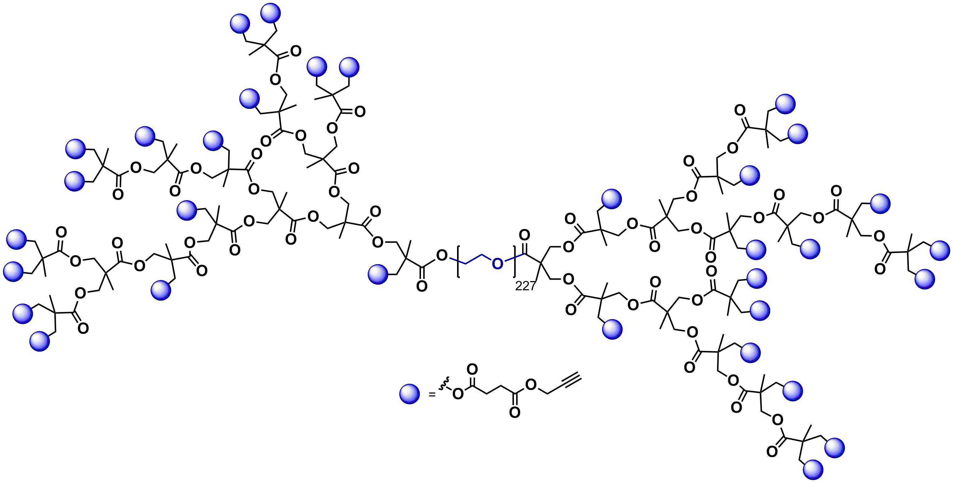 Hyperbranched bis-MPA PEG 10k, Acetylene Functional, Generation 4