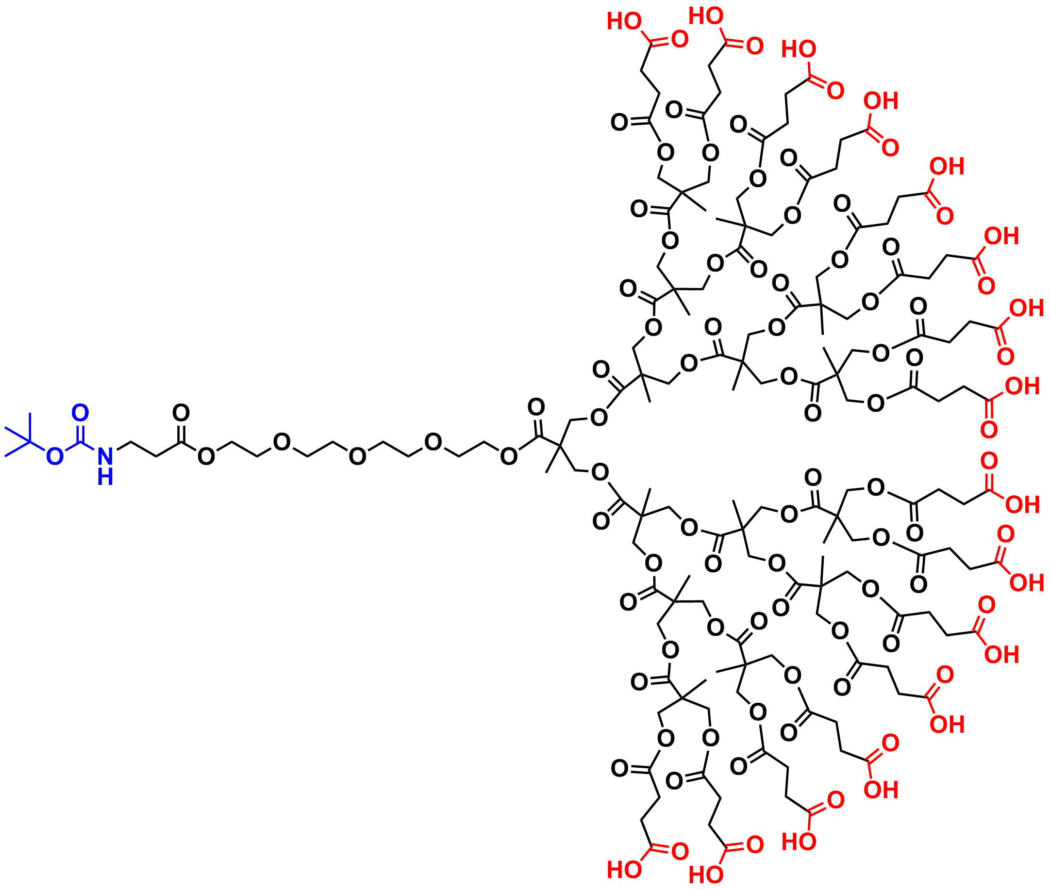 bis-MPA Carboxyl Dendron, NH-BOC Core, Generation 4