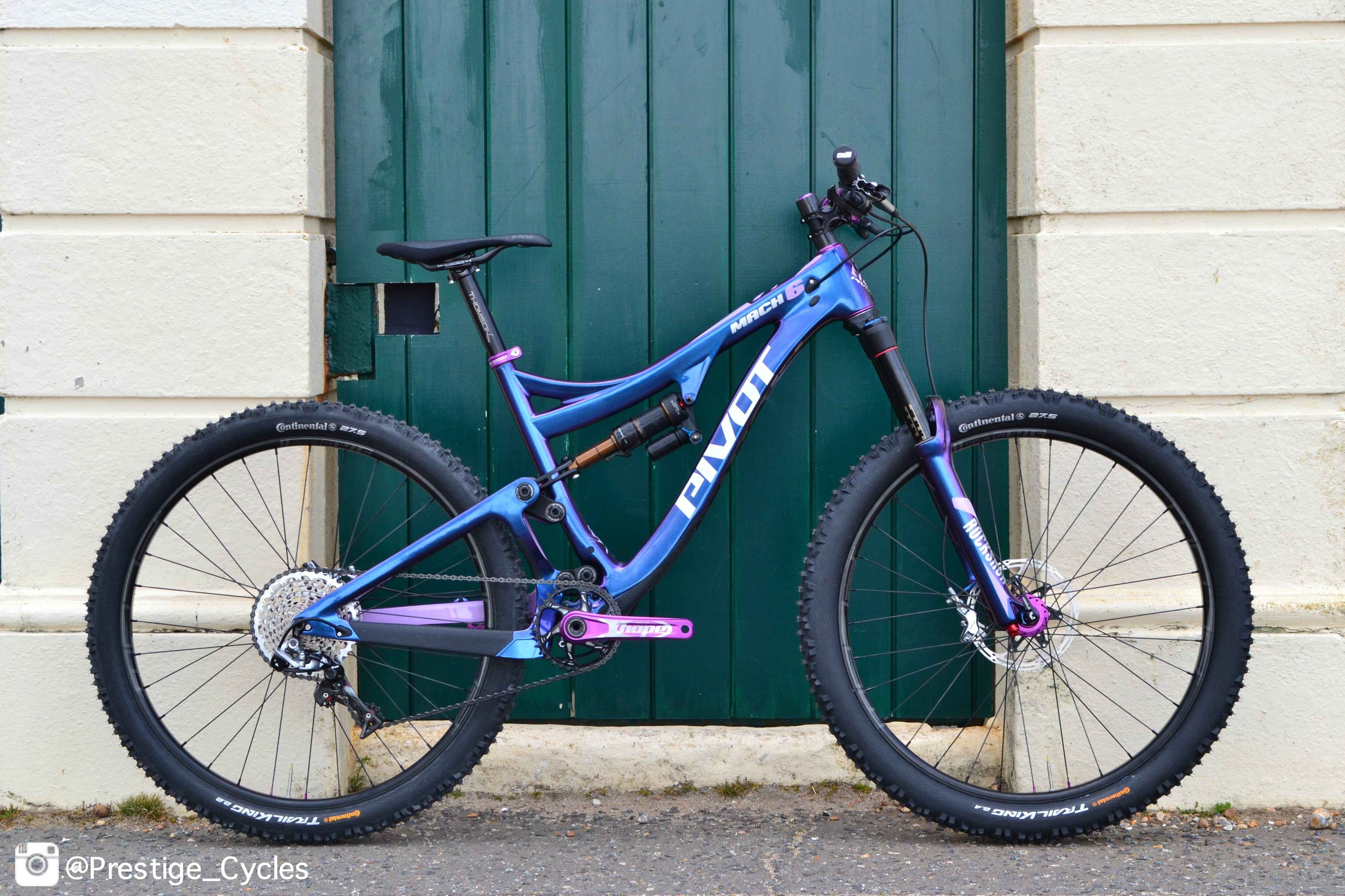 purple and blue bike