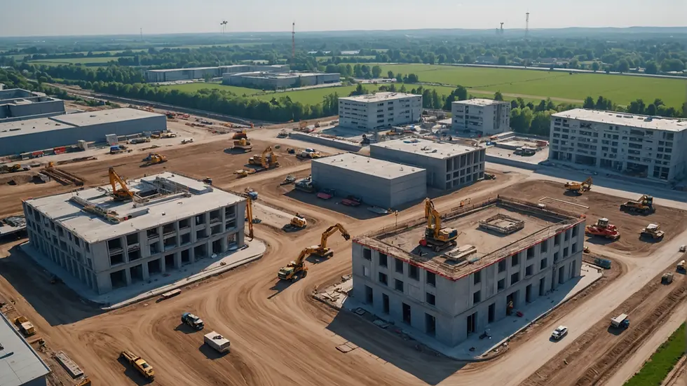 Drones surveying a construction site