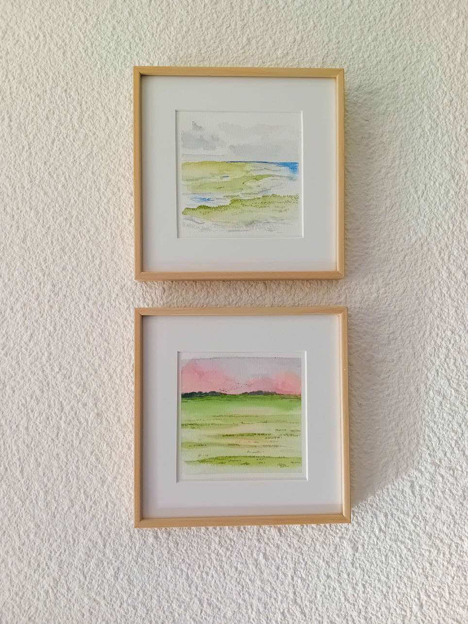 Aquarelles inspirées de la baie de somme et de ses prés salés.