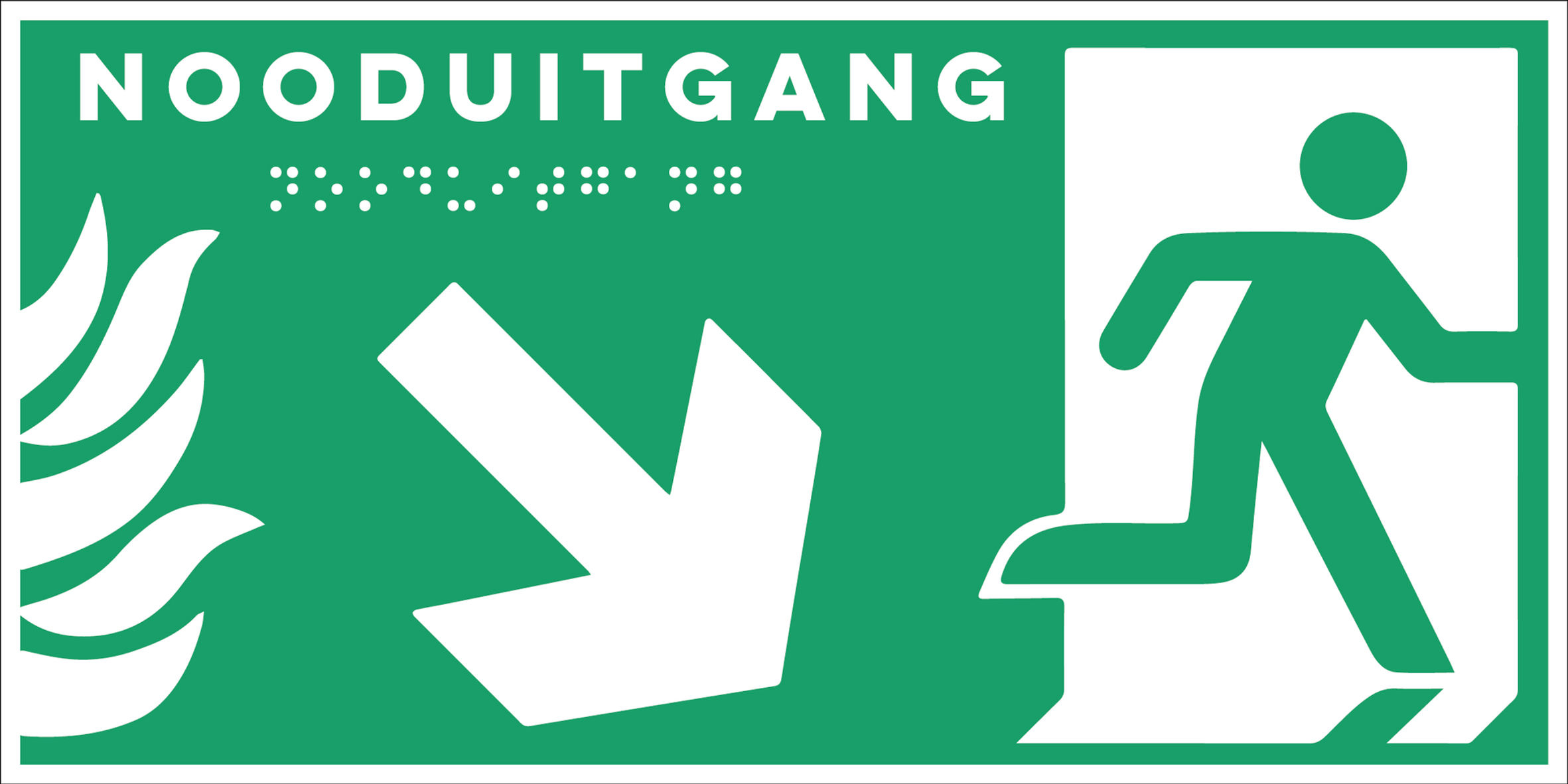 Evacuatie - Nooduitgang rechts onder