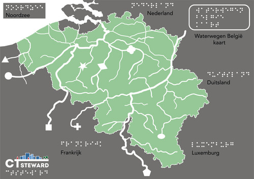 Reliëfkaart en legende - Rivieren België | CTsteward