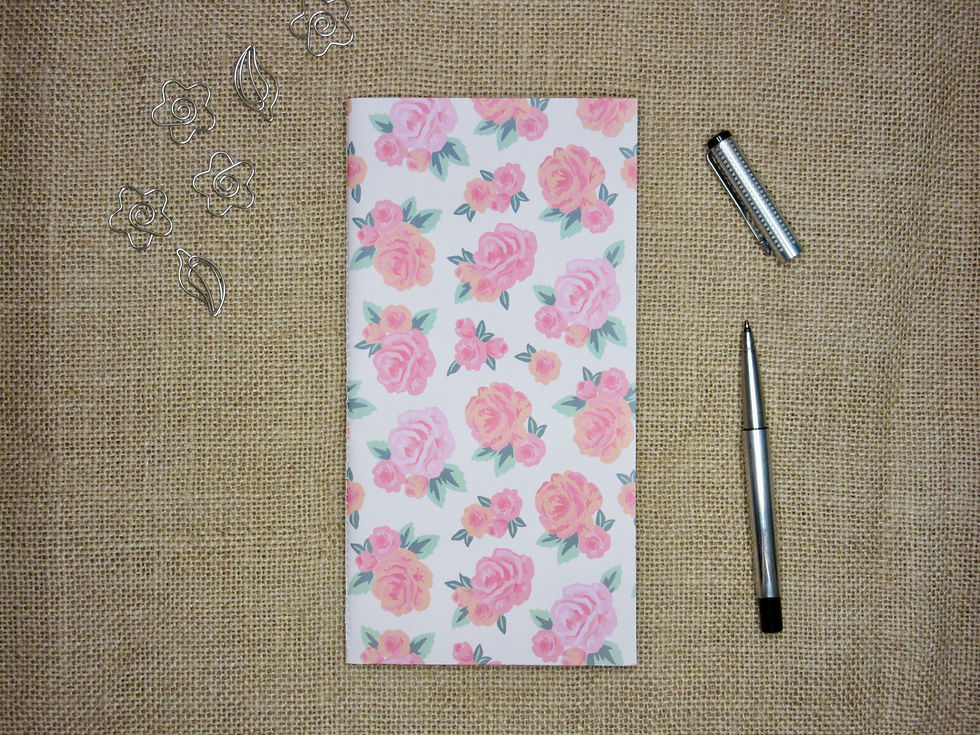 Pink Rose Standard Size Notebook (Blank)