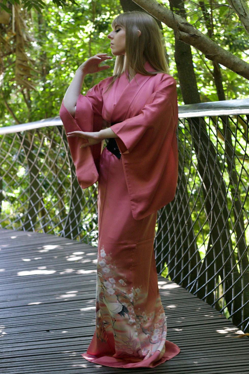 Thumbnail: Tsuruhana | Hōmongi Silk Kimono