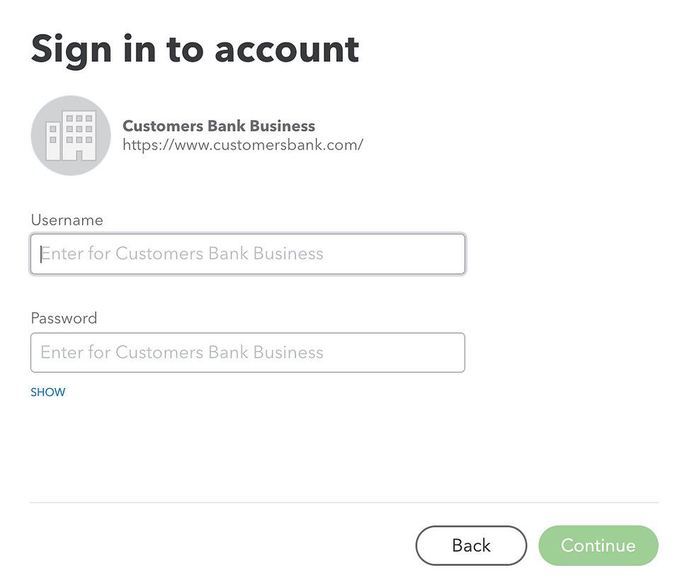 Add bank accounts and credit cards in Quickbooks Online