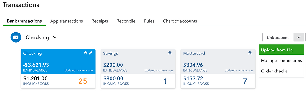 Upload Manual Bank Transactions into your Quickbooks Online Account