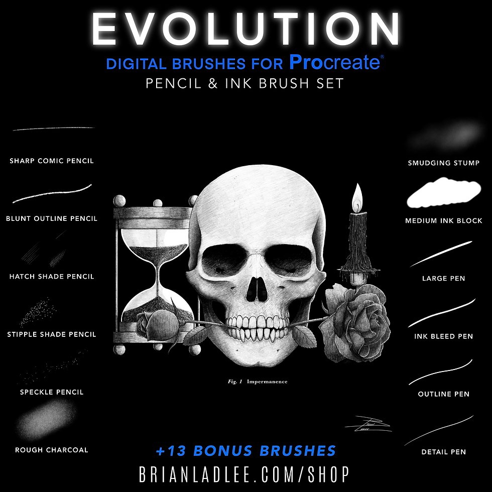 Pencil & Ink Brushes for Procreate Previews
