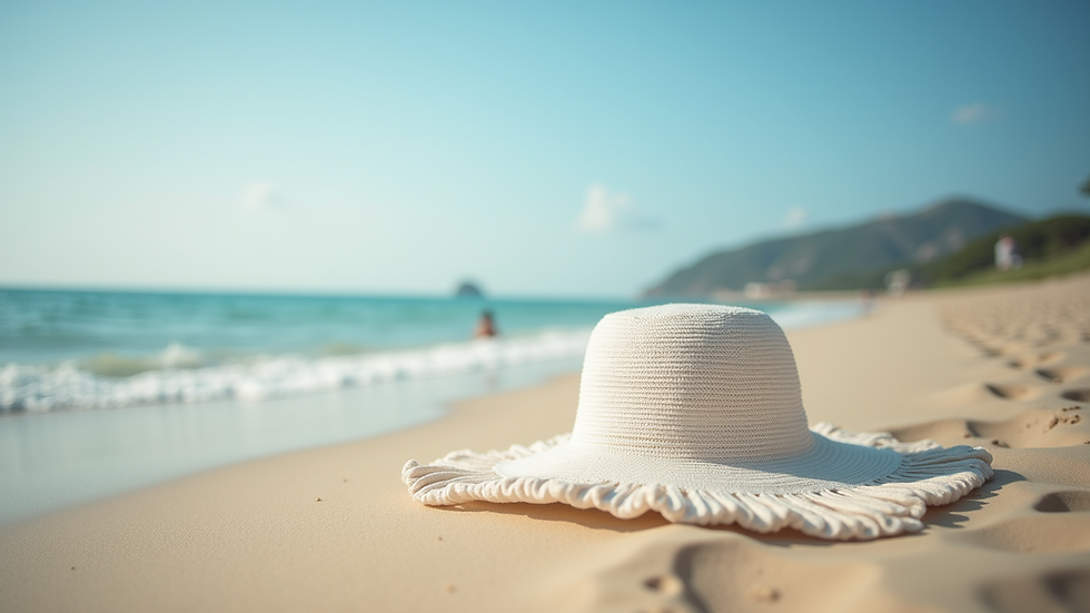 Close-up view of a tranquil beach scene