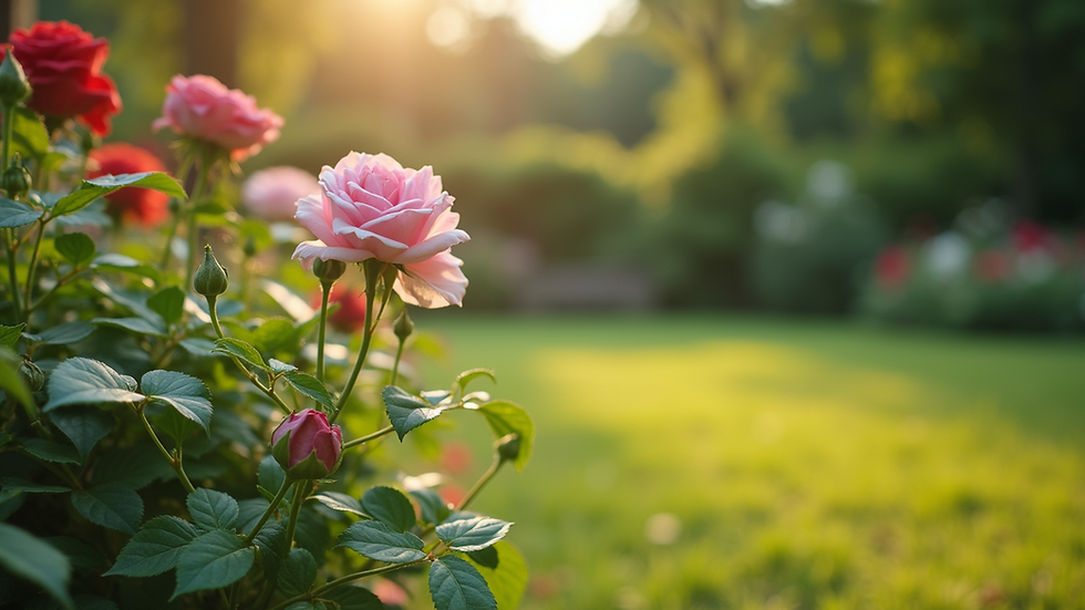Close-up view of a beautiful garden setting