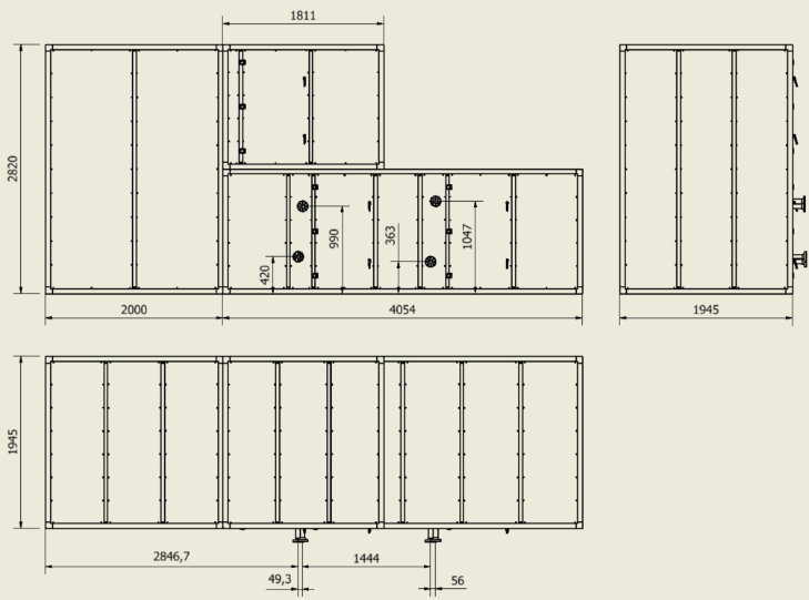 I-AHU- 2D dimensional drawing