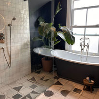Walk in shower and standalone bath