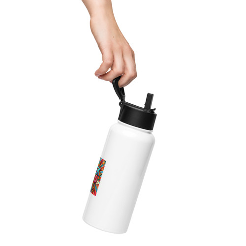 Stainless steel water bottle with a straw lid | Aia Lab