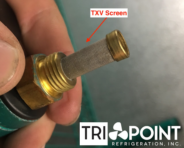 TXV screen removed and cleaned