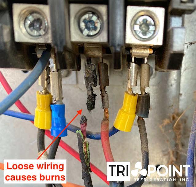 burned up wires on a compressor contactor