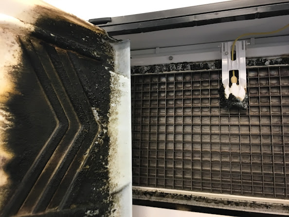Damaged evaporator plate